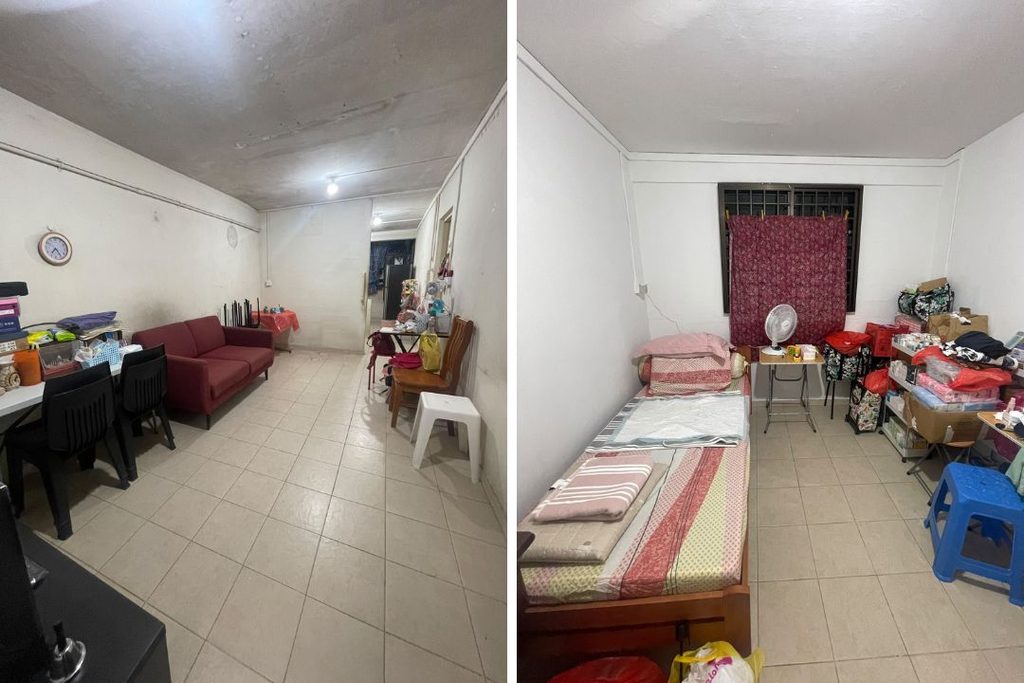 Mr Yong helped source a mix of pre-loved and brand-new essentials for Mdm J. Her refurbished home was equipped with a secondhand washing machine and dining table, alongside a new bed, mattress, and pillows.